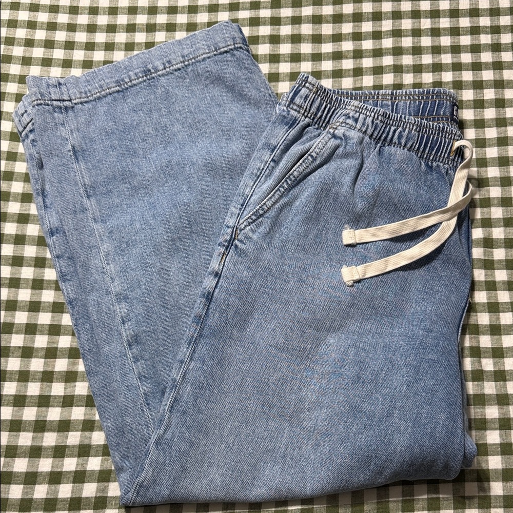 GAP Denim High-Rise Wide-Leg Pants - Light Blue